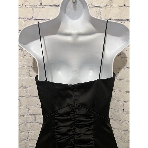 Nicole Miller Collection Black Spaghetti Strap Ruched Cocktail Dress - Size 6 - Picture 6 of 7